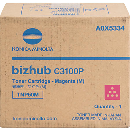 Konica Minolta TNP50M Original Laser Toner Cartridge - Magenta - 1 Each - 6000 Pages