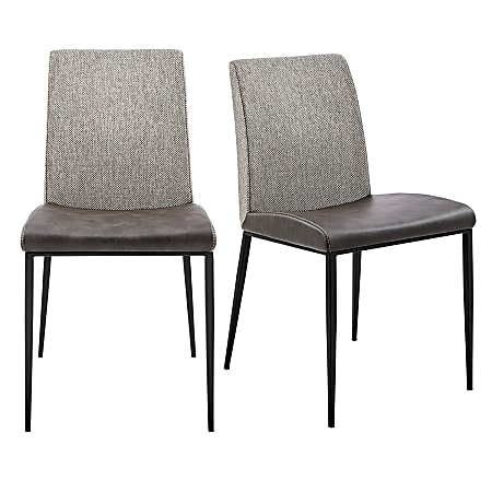 Eurostyle Rasmus Side Chairs, Dark Gray/Matte Black/Light Gray, Set Of 2 Chairs