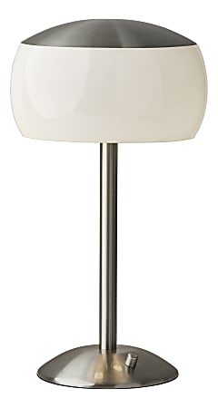 Adesso® Jessica 2-Light Table Lamp, 20"H, White Opal Shade/Brushed Steel Base
