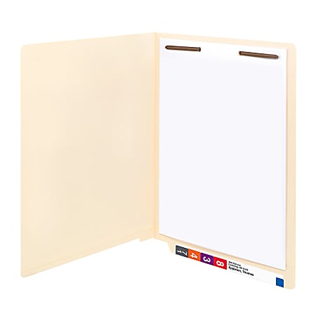 Smead® End-Tab Folders With Fastener, 8 1/2" x 14", Legal, Manila, Box of 50