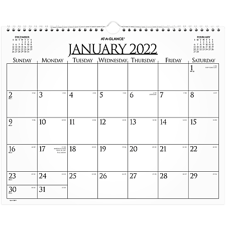 AT-A-GLANCE® Business Monthly Wall Calendar, 15" x 12", January To December 2022, 997-1