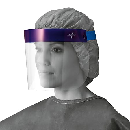 Medline 3/4-Length Disposable Face Shields With Foam Top, 3/4", Clear, Pack Of 96 Shields