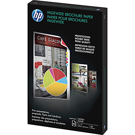 HP Glossy Brochure/Flyer Paper, Ledger Size (11" x 17"), White, Pack Of 200 Sheets
