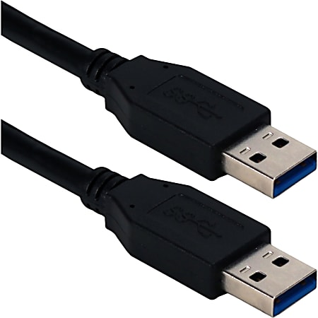 QVS 6ft USB 3.0/3.1 Type A Male To Male 5Gbps Black Cable - 6 ft USB Data Transfer Cable  - CC2229C06BK