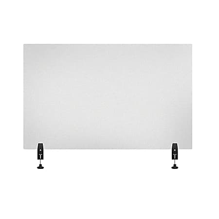 LUX Reclaim Clamp-On Desk Divider, 48" x 30", Frosted