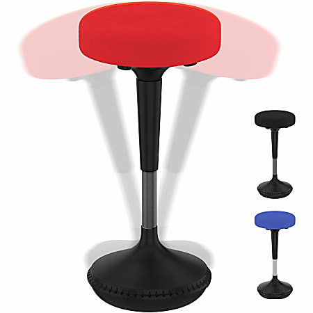 Wobble Stool Standing Desk & Balance Office Stool for Active Sitting Red Adjustable Height 23-33" Sit Stand Up Perching Chair Uncaged Ergonomics