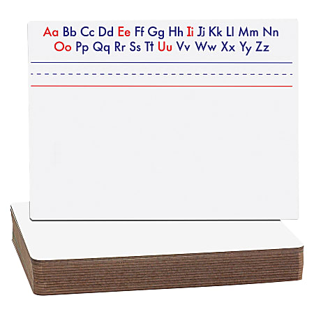 Flipside Alphabet Magnetic Dry-Erase Board, 12" x 9", Red/White/Blue, Pack Of 12