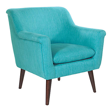 Office Star™ Dane Accent Chair, Turquoise/Dark Coffee