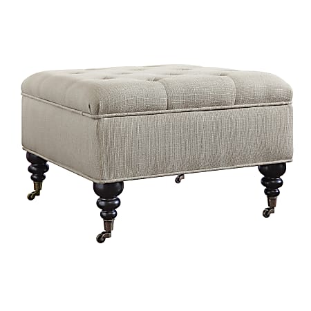 Serta® Abbot Square Tufted Ottoman, Ivory Dream