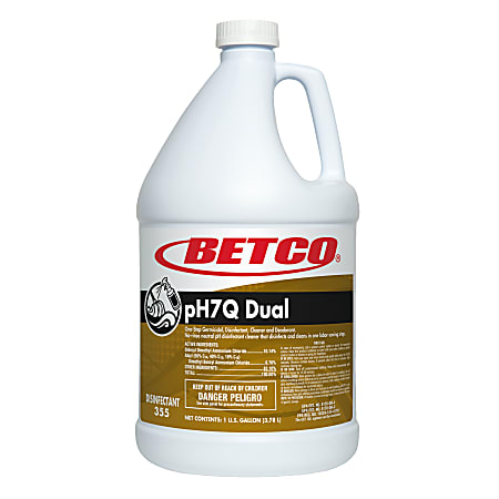 Betco pH7Q Dual Neutral Disinfectant Cleaner - Concentrate - 128 fl oz (4 quart) - Pleasant Lemon Scent - 1 Each - Deodorant, pH Neutral - Light Amber Betco pH7Q Dual Neutral Disinfectant Cleaner - Concentrate - 128 fl oz (4 quart) - Pleasant Lemon Scent - 1 Each - Deodorant, pH Neutral - Light Amber