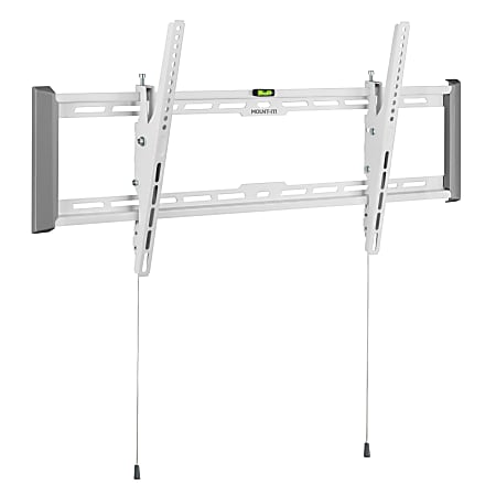 Mount-It! Ultra-Slim & Heavy-Duty TV Wall Mount For Screen Sizes 43" To 90", 2-1/4”H x 10-1/2”W x 40-1/2”D, White