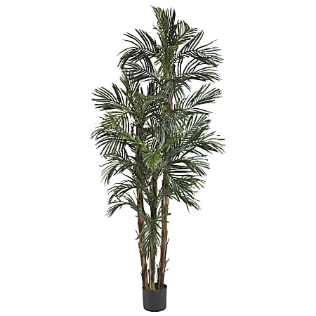 Nearly Natural 6'H Silk Robellini Palm Tree With Pot, Green