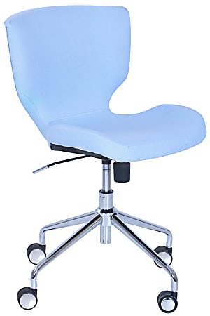 Elle Décor Madeline Hourglass Mid-Back Task Chair, Pastel Blue/Chrome