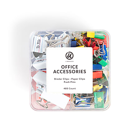U Brands® Teacher Office Accessory Quad Kit, Assorted Colors, Kit Of 480 Pieces