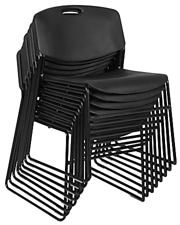 Regency Zeng Polyurethane Armless Stacking Chairs, Black, Pack Of 8 Chairs