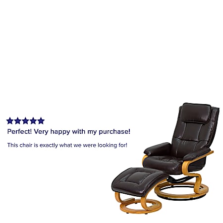 Flash Furniture Contemporary Recliner With Maple Base Ottoman