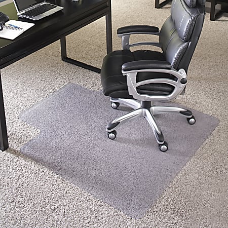 Flash Furniture Big & Tall Carpet Chair Mat With Lip, 45" x 53", Clear