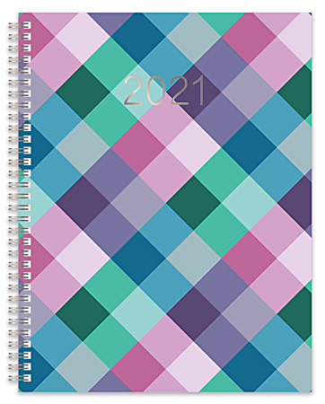 Office Depot® Brand Weekly/Monthly Planner, 8-1/2" x 11", Buffalo Check, January To December 2021