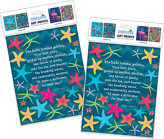 Barker Creek Art Print Set, 8” x 10”, Take Care Of Each Other Kai Ola Collection, Pre-K To College, Set Of 8 Prints