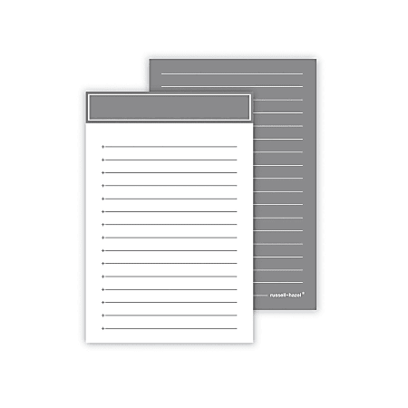 Russell &amp; Hazel Jotter Notepad, 4" x 6", 50 Sheets, Dark Gray