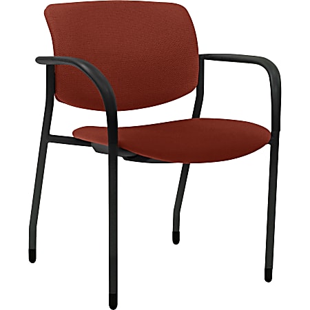 Lorell® Contemporary Stacking Chair, Orange/Black