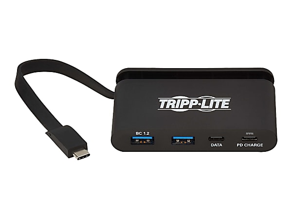 Tripp Lite USB C Hub USB 3.1 Gen 1, 2 USB C Ports & 2 USB-A Ports, Charging Portable Black Thunderbolt 3 Compatible 5Gbps - U460T042A2C1