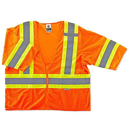 Ergodyne GloWear Safety Vest, 2-Tone, Type-R Class 3, Large/X-Large, Orange, 8330Z