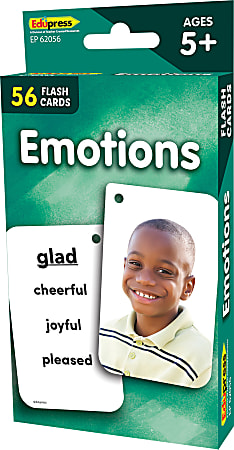 Teacher Created Resources Emotions Flash Cards, 5-1/8" x 3-1/8", Kindergarten, Set Of 56 Flash Cards