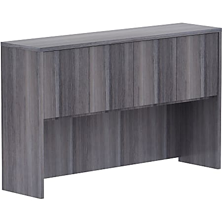 Lorell® Laminate Desk Hutch, 36"H x 60"W x 15"D, Weathered Charcoal