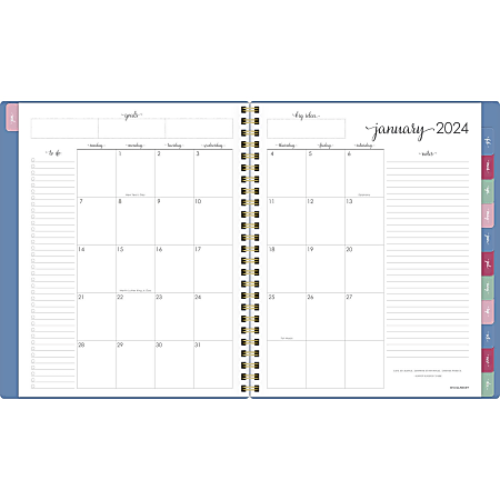 2024 2025 AT A GLANCE Contemporary 15 Month Monthly Planner 9 x 11 Slate  Blue January 2024 To March 2025 70250X20 - Office Depot