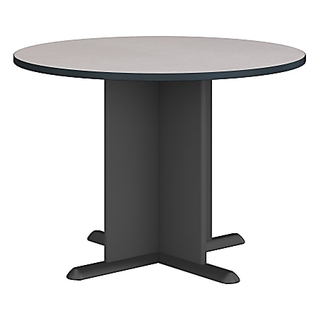 Bush Business Furniture 42"W Round Conference Table, Slate/Graphite Gray, Premium Installation