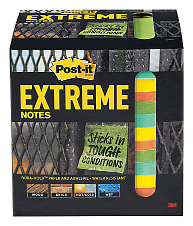 Post it Notes Extreme Notes 540 Total Notes Pack Of 12 Pads 3 x 3 Mixed  Colors 45 Notes Per Pad - Office Depot