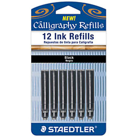 Staedtler® Calligraphy Ink Refills, Black Ink, Pack Of 12
