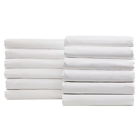 1888 Mills Naked King Fitted Sheets, 78” x 80” x 15”, White, Pack Of 12 Sheets