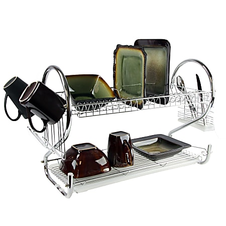 Better Chef 3 Piece Dish Rack With Drainer Black - Office Depot