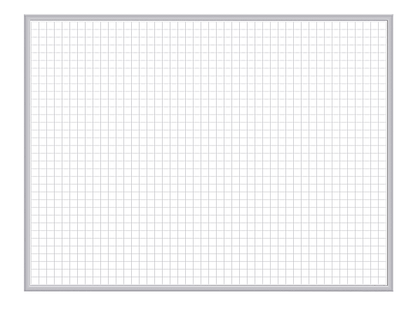Ghent 1" x 1" Grid Magnetic Dry-Erase Whiteboard, 48" x 72", Aluminum Frame With Satin Silver Finish