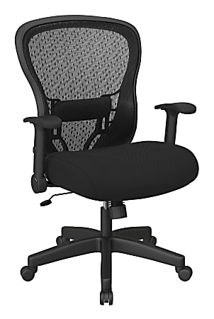 Office Star Black Deluxe R2 SpaceGrid Back Chair with Memory Foam Mesh