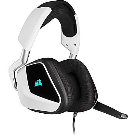 Corsair VOID RGB ELITE USB Premium Gaming Headset with 7.1 Surround Sound - White - Stereo - USB - Wired - 32 Ohm - 20 Hz - 30 kHz - Over-the-head - Binaural - Circumaural - 5.91 ft Cable - Omni-directional Microphone - White
