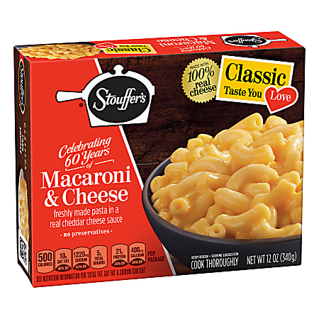 Stouffer's Classics Macaroni And Cheese, 12 Oz Box, Pack Of 6 Boxes