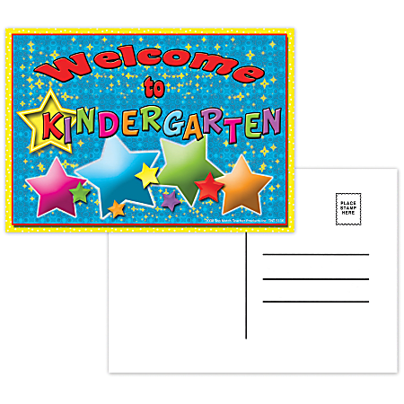 Top Notch Teacher Products Welcome To Kindergarten Postcards, 4 1/2" x 6", Multicolor, 30 Postcards Per Pack, Bundle Of 12 Packs