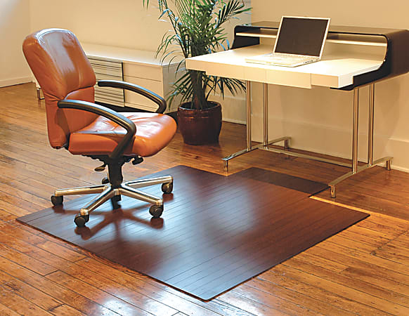 Anji Mountain Bamboo Roll Up Chair Mat 55 x 57 14 Thick 9 14
