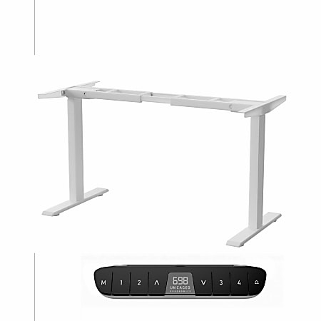 Rise Up Dual Motor Electric Standing Desk Frame with Memory Adjustable Height 26-51.6" White