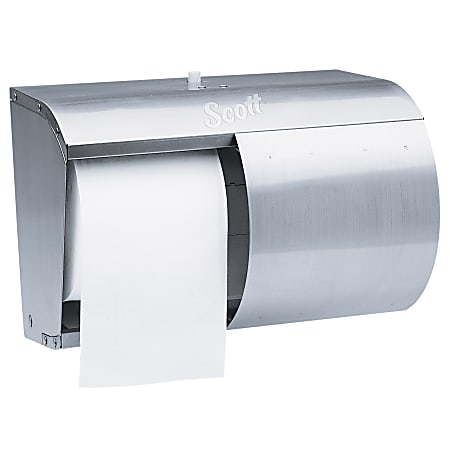 Scott® Pro 09606 Double Roll Coreless Toilet Paper Dispenser, Stainless Steel