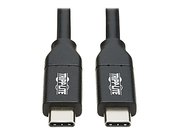 Tripp Lite USB Type C to USB C Cable USB 2.0 5A Rating USB-IF Cert M/M 3M - First End: 1 x Type C Male USB - Second End: 1 x Type C Male USB - 60 MB/s - Nickel Plated Connector - Gold Plated Contact - Black