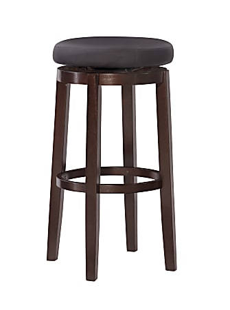 Linon Alice Backless Faux Leather Swivel Bar Stool, Black/Brown