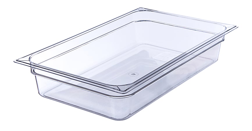 StorPlus Full-Size Plastic Food Pans, 4"H x 12 3/4"W x 20 3/4"D, Clear, Pack Of 6