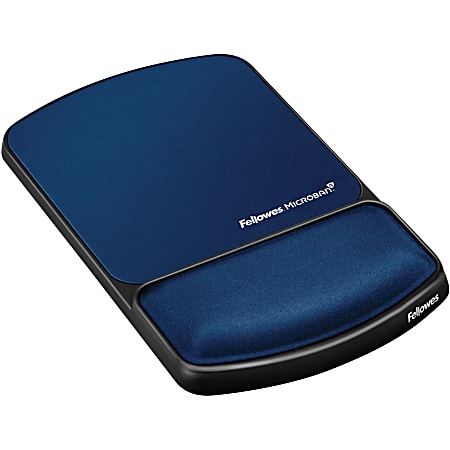 Fellowes Mouse Pad / Wrist Support with Microban® Protection - 0.9" x 6.8" x 10.1" Dimension - Sapphire - Gel, Polyester, Lycra Cover - Wear Resistant, Tear Resistant