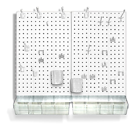 Azar Displays 70-Piece Pegboard Organizer Kits, White