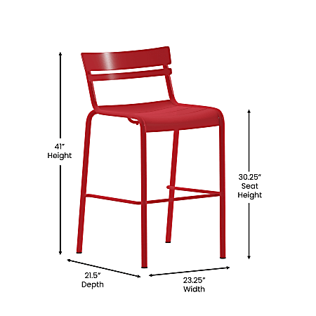 Flash Furniture Nash Commercial Grade Metal IndoorOutdoor Bar