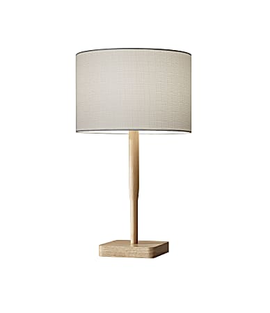 Adesso® Ellis Table Lamp, 21"H, White Shade/Brown Base